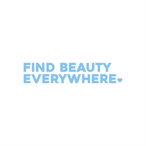 find beauty everywhere positive affirmation sticker in Baby Blue – vinyl waterproof sticker