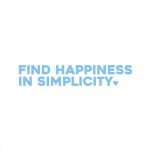 find happiness in simplicity positive affirmation sticker in Baby Blue – vinyl waterproof sticker