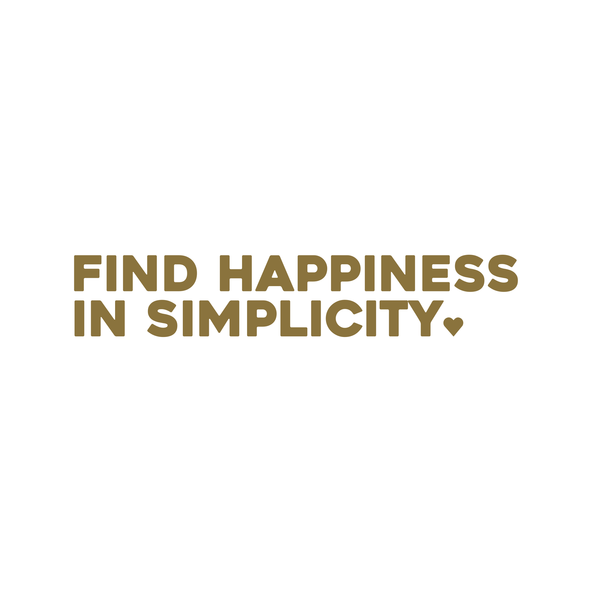 find happiness in simplicity positive affirmation sticker in Gold – vinyl waterproof sticker