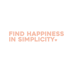 find happiness in simplicity positive affirmation sticker in Peach Blossom – vinyl waterproof sticker