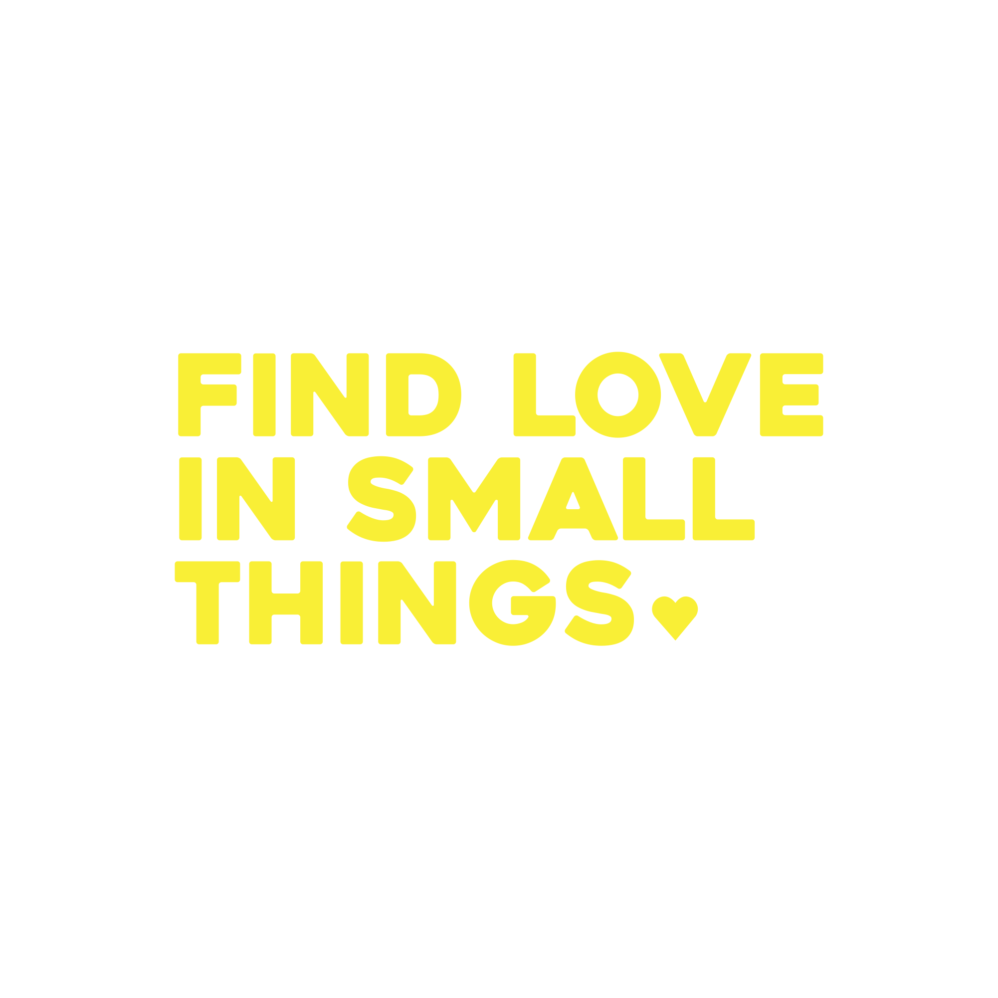 find love in small things positive affirmation sticker in Yellow – vinyl waterproof sticker