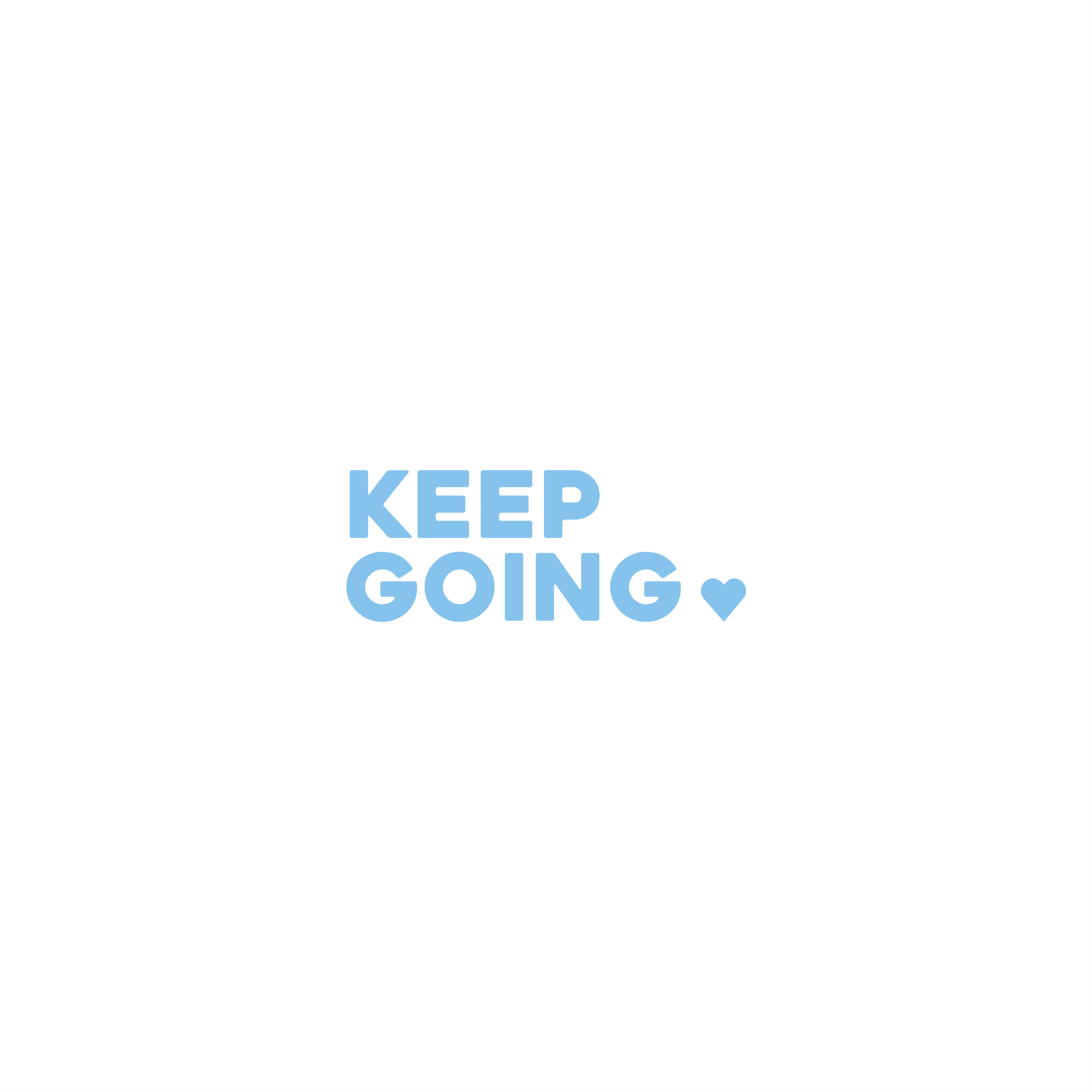 keep going positive affirmation sticker in Baby Blue – vinyl waterproof sticker