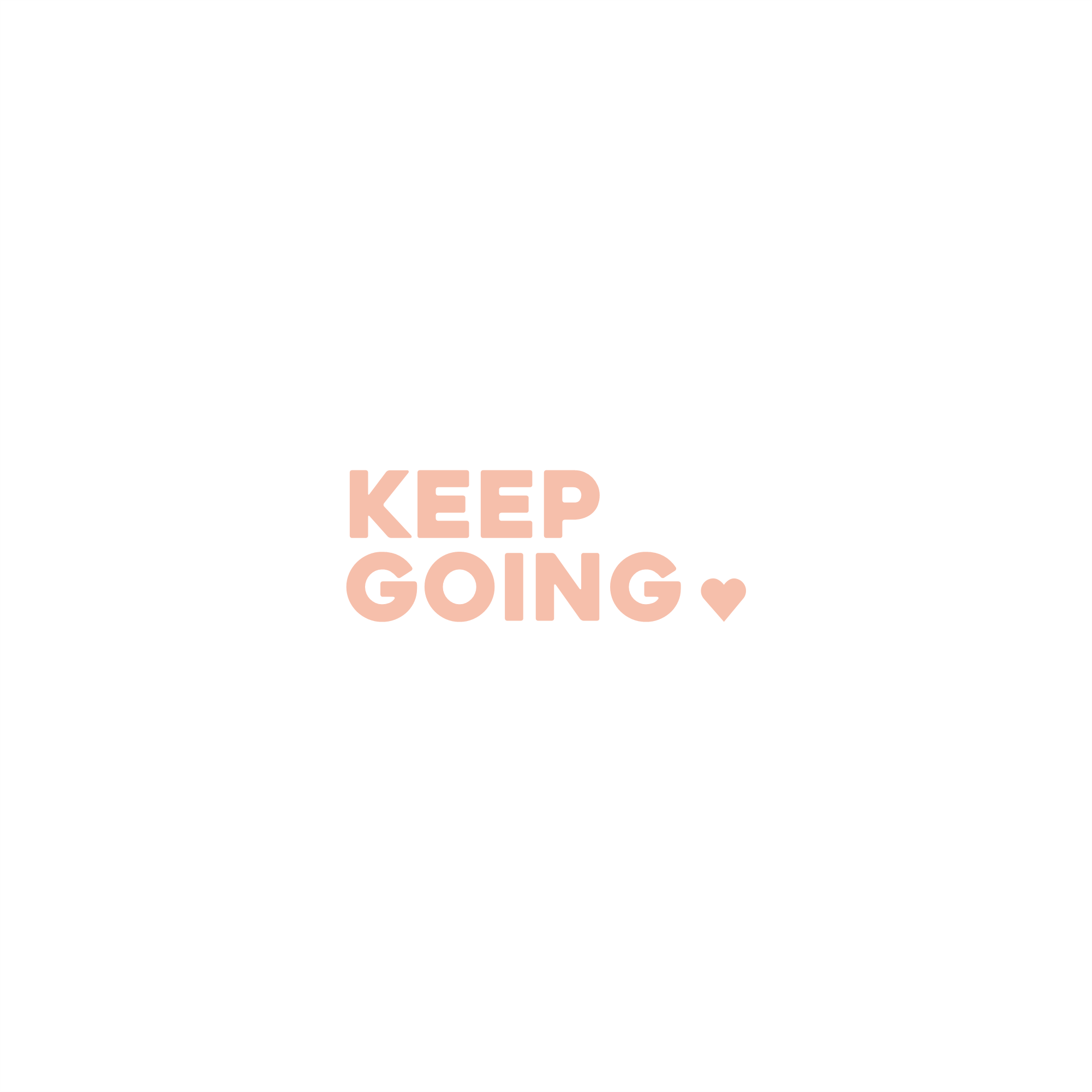 keep going positive affirmation sticker in Peach Blossom – vinyl waterproof sticker
