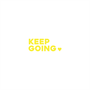 keep going positive affirmation sticker in Yellow – vinyl waterproof sticker