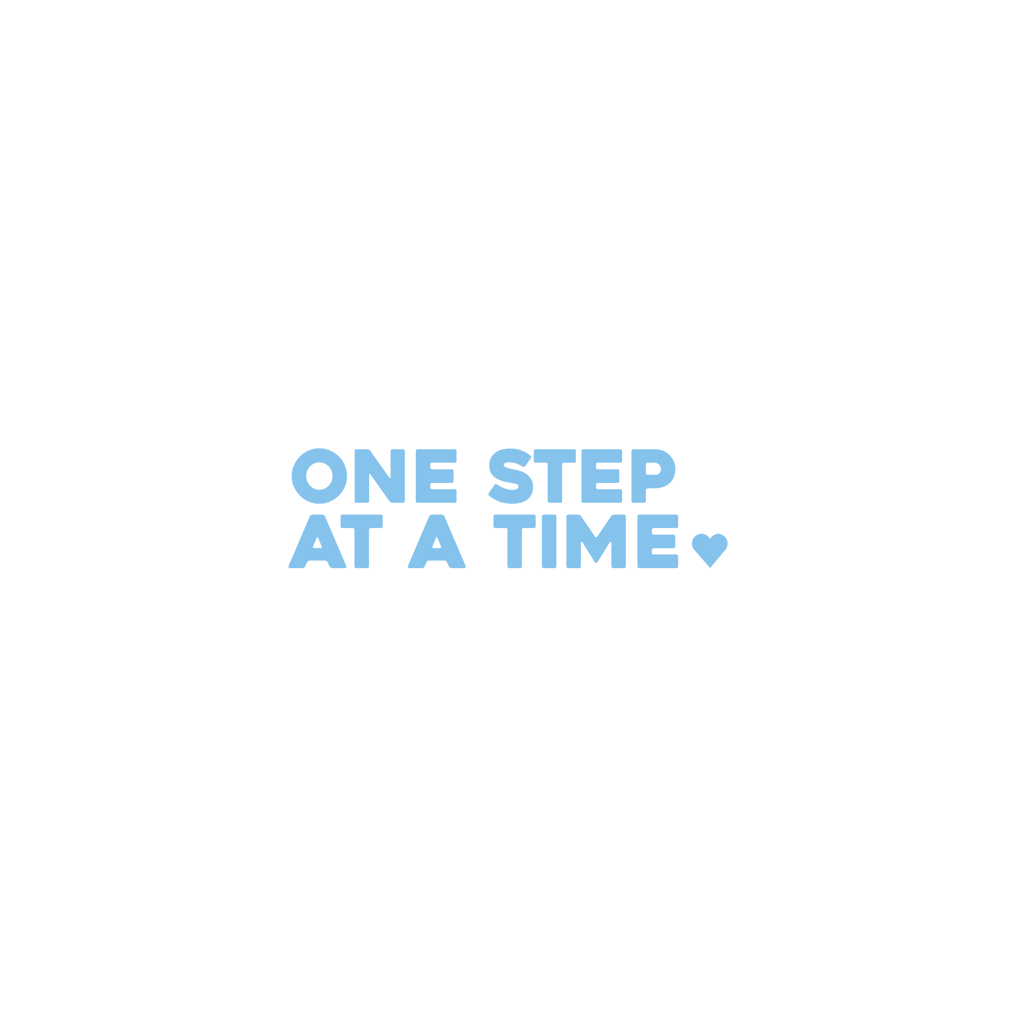 one step at a time positive affirmation sticker in Baby Blue – vinyl waterproof sticker
