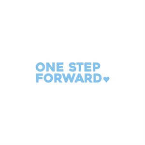one step forward positive affirmation sticker in Baby Blue – vinyl waterproof sticker