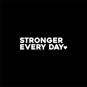 stronger every day positive affirmation sticker in White – vinyl waterproof sticker